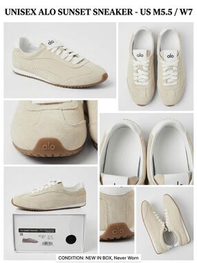 ALO Yoga Sunset Suede Sneaker - Cream & Tan